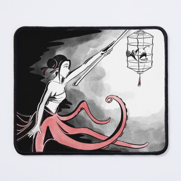 Item preview, Octopus Mermaid Holding Anglerfish Lantern designed and sold by PopArt-Potion.