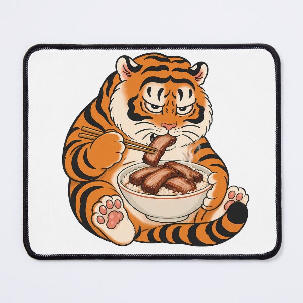 Item preview, Hungry Chubby Tiger Char Siu Rice Bowl designed and sold by aigcx.