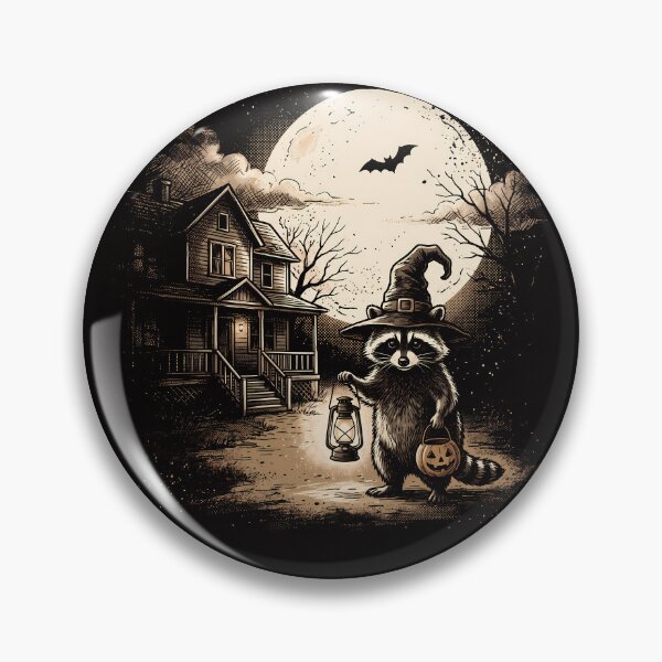Item preview, Witchy Raccoon Halloween Moonlit Night designed and sold by WhooHoo-Art.