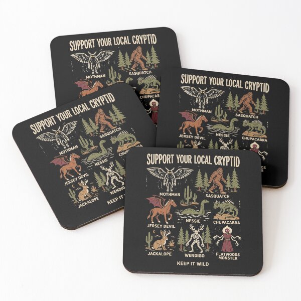 Item preview, Support Your Local Cryptid Halloween Monsters designed and sold by d247.