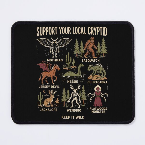 Item preview, Support Your Local Cryptid Halloween Monsters designed and sold by d247.