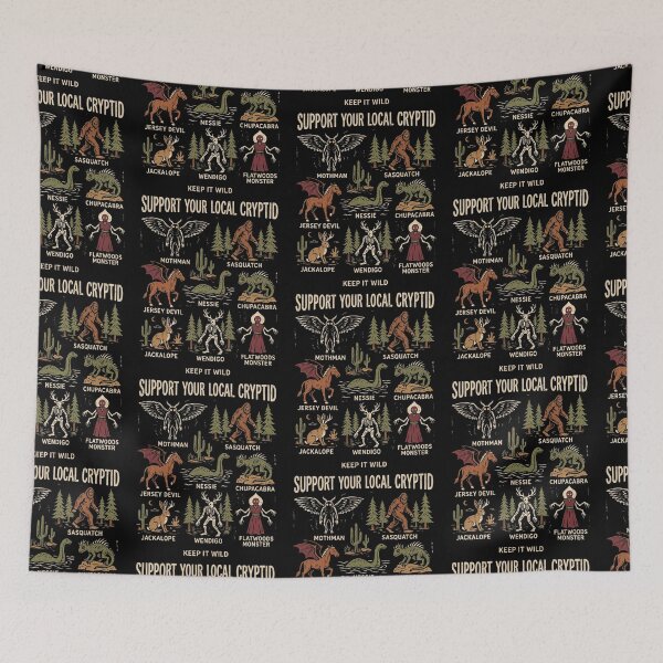 Item preview, Support Your Local Cryptid Halloween Monsters designed and sold by d247.