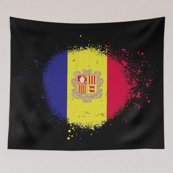 Item preview, Andorra Flag Spray Paint Splatter Style designed and sold by DelfDesign.