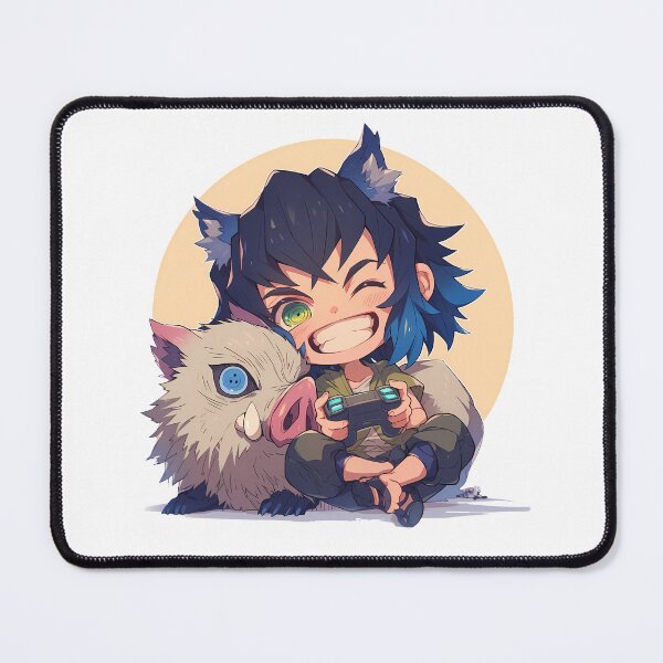 Item preview, Inosuke Hashibira Demon Slayer Chibi Gaming Boar Buddy designed and sold by Dashsopaner.