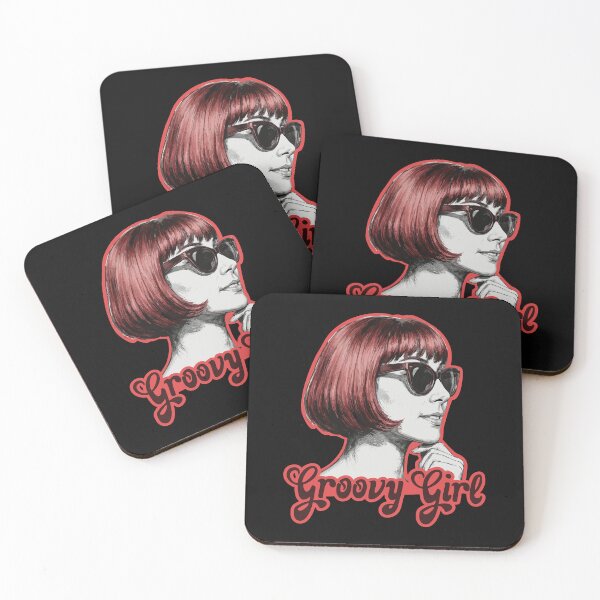 Item preview, Groovy Girl - Retro 60s Mod Icon in Red & Black designed and sold by THROUGH-LIFE.