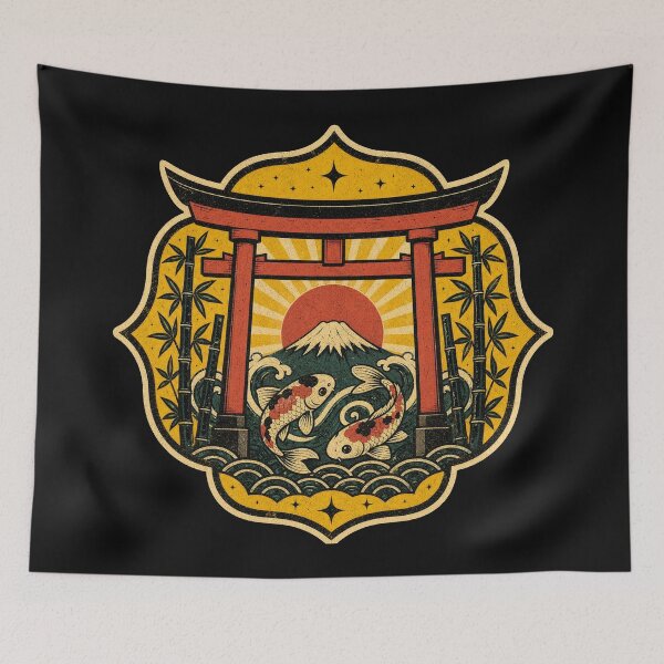 Item preview, Culture Japanese Temple Lantern Night Vintage Ukiyo Style designed and sold by Uglyandcute.