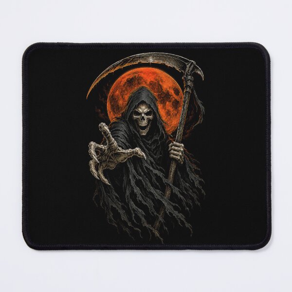 Item preview, Grim Reaper Blood Moon – Dark Gothic Horror Scythe Art designed and sold by Stinky Lincy's Apparel Company.