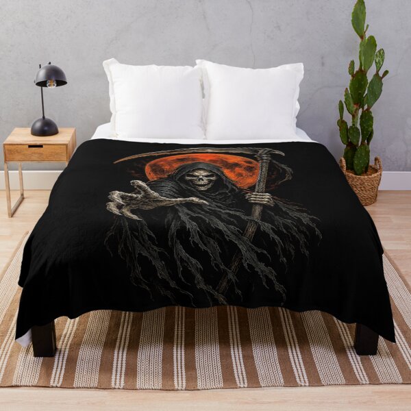 Item preview, Grim Reaper Blood Moon – Dark Gothic Horror Scythe Art designed and sold by Stinky Lincy's Apparel Company.