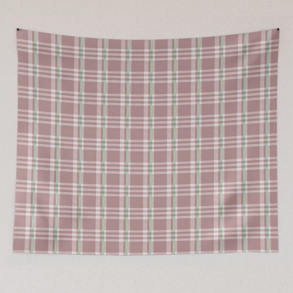 Item preview, Reynolds fun flannel inspired pattern - rose with green stripe designed and sold by ReynoldsFun.