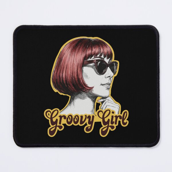 Item preview, Groovy Girl - Retro 60s Mod Icon in Gold & Burgundy designed and sold by THROUGH-LIFE.