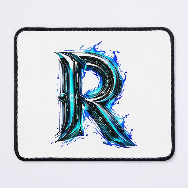 Item preview, AquaFlare Cipher The Teal Inferno Letter R designed and sold by BlissBlvdShop.