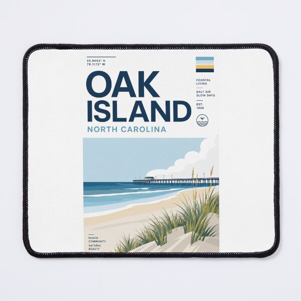 Item preview, Oak Island North Carolina Coastal Beach and Atlantic Pier designed and sold by Places On Earth.
