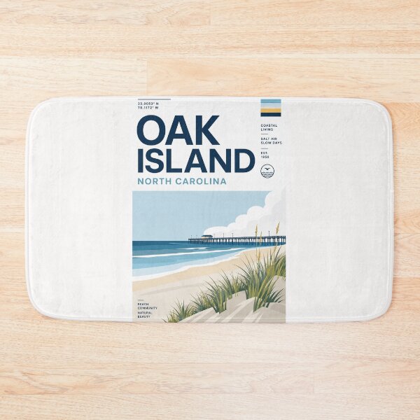 Item preview, Oak Island North Carolina Coastal Beach and Atlantic Pier designed and sold by Places On Earth.