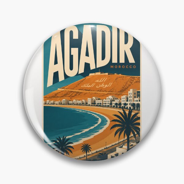 Item preview, Agadir Morocco Atlantic Bay beneath the Atlas Mountains designed and sold by Places On Earth.