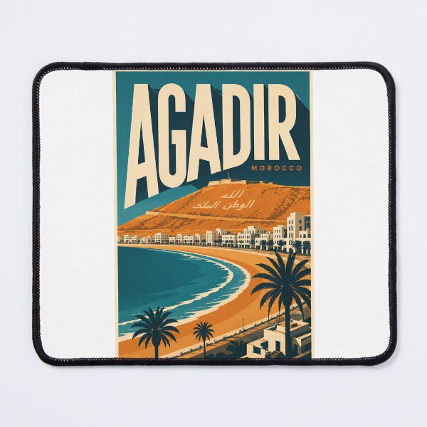 Item preview, Agadir Morocco Atlantic Bay beneath the Atlas Mountains designed and sold by Places On Earth.