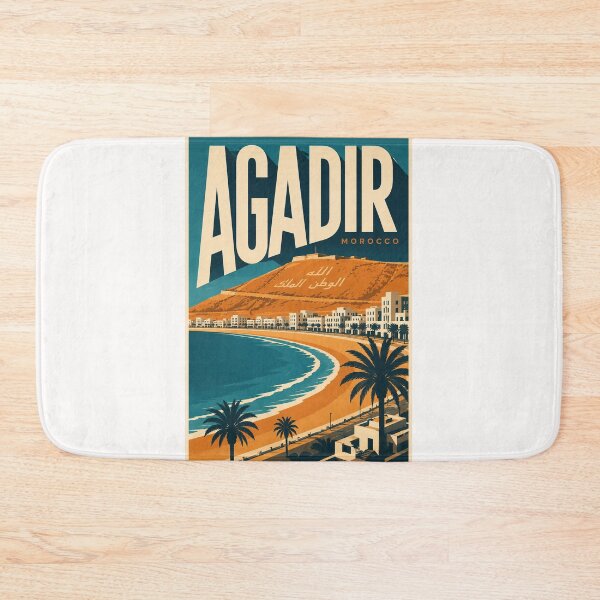 Item preview, Agadir Morocco Atlantic Bay beneath the Atlas Mountains designed and sold by Places On Earth.