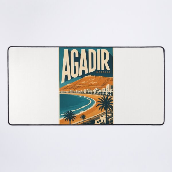 Item preview, Agadir Morocco Atlantic Bay beneath the Atlas Mountains designed and sold by Places On Earth.