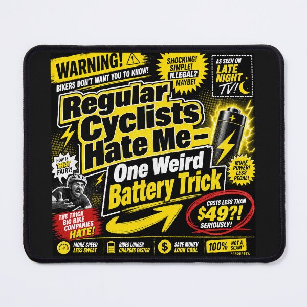 Item preview, Regular Cyclists Hate Me One Weird Battery Trick | Funny Ebike Meme T-Shirt designed and sold by OMNITeeSigns.