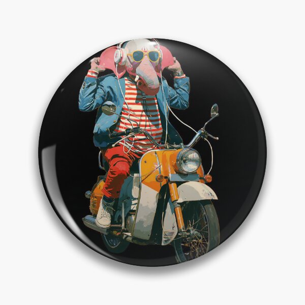 Item preview, Cool Elephant Riding Classic Scooter Blue Jacket Pop Art designed and sold by PANNARUK THAILAND.
