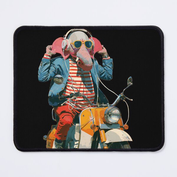 Item preview, Cool Elephant Riding Classic Scooter Blue Jacket Pop Art designed and sold by PANNARUK THAILAND.