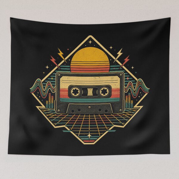 Item preview, Culture Retro Cassette Tape 80s Mixtape Vintage Music designed and sold by Uglyandcute.