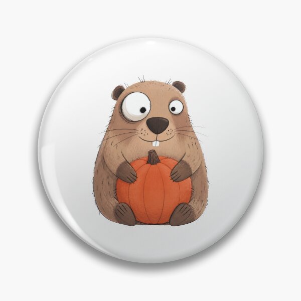 Item preview, Marmot Hugging a Round Pumpkin designed and sold by The-Art-of-D.