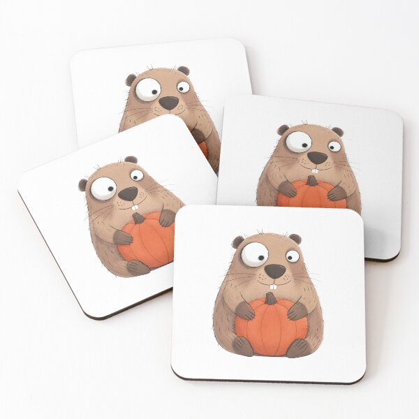 Item preview, Marmot Hugging a Round Pumpkin designed and sold by The-Art-of-D.