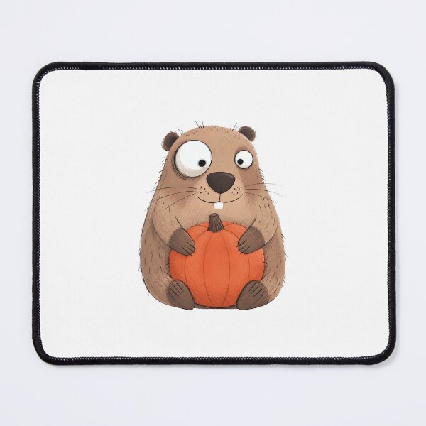 Item preview, Marmot Hugging a Round Pumpkin designed and sold by The-Art-of-D.