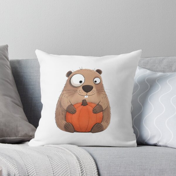 Item preview, Marmot Hugging a Round Pumpkin designed and sold by The-Art-of-D.