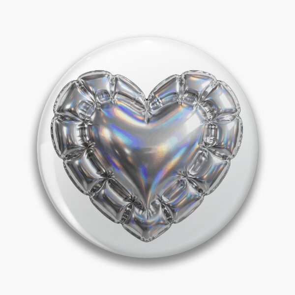 Item preview, Puffy Inflated Chrome Heart designed and sold by Teeny Quities.