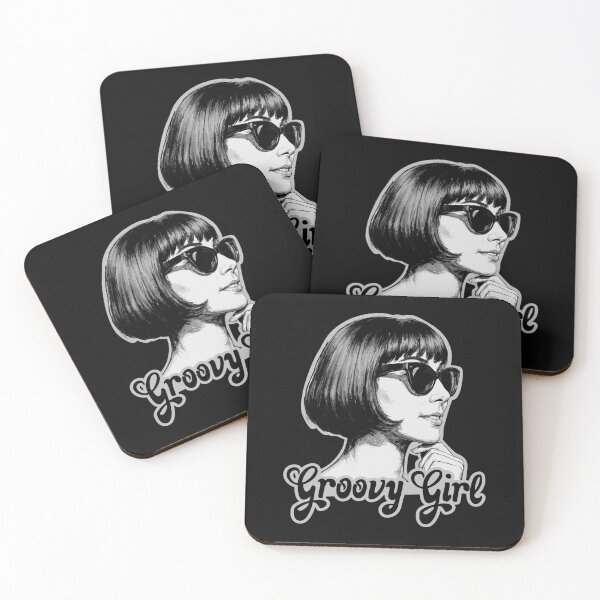 Item preview, Groovy Girl - Black & White Retro Mod Icon Illustration designed and sold by THROUGH-LIFE.
