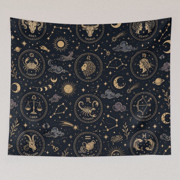 Item preview, Astrology Zodiac Pattern – 12 Zodiac Signs Celestial Design designed and sold by RJACreative.