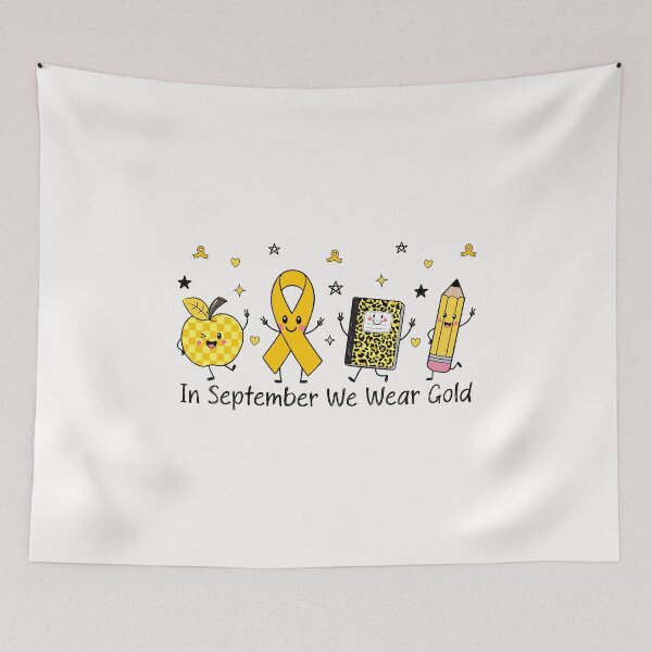 Item preview, In September We Wear Gold Doodle Childhood Cancer Awareness designed and sold by jackelmbradyt.