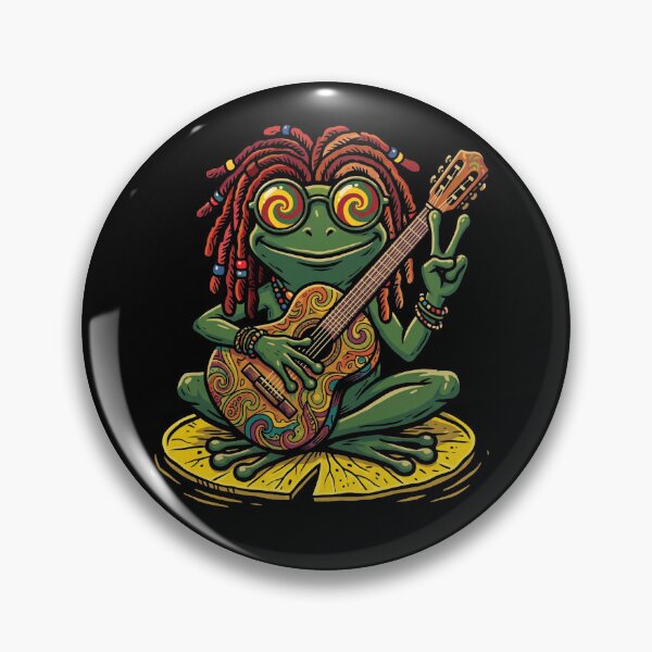 Item preview, Psychedelic Frog Guitarist Halloween Vibe designed and sold by d247.
