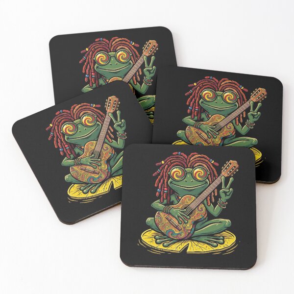 Item preview, Psychedelic Frog Guitarist Halloween Vibe designed and sold by d247.