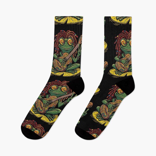 Item preview, Psychedelic Frog Guitarist Halloween Vibe designed and sold by d247.