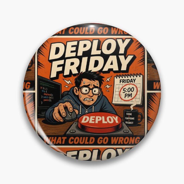 Item preview, Deploy Friday What Could Go Wrong - Funny Developer Warning Shirt designed and sold by Geek Tracy Shop.