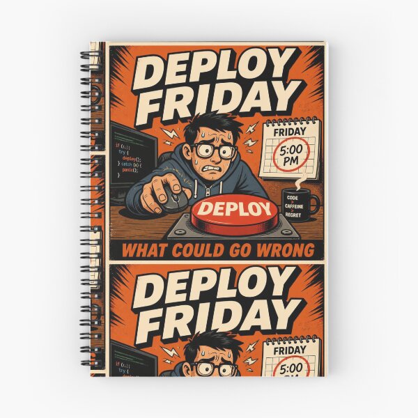 Item preview, Deploy Friday What Could Go Wrong - Funny Developer Warning Shirt designed and sold by Geek Tracy Shop.