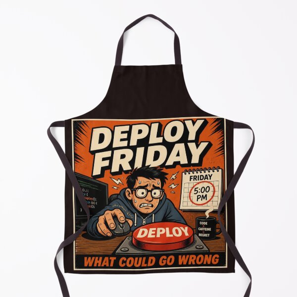 Item preview, Deploy Friday What Could Go Wrong - Funny Developer Warning Shirt designed and sold by Geek Tracy Shop.