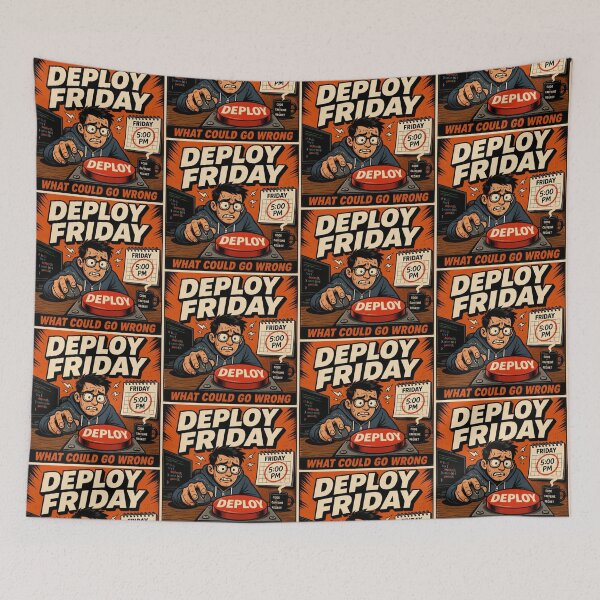 Item preview, Deploy Friday What Could Go Wrong - Funny Developer Warning Shirt designed and sold by Geek Tracy Shop.