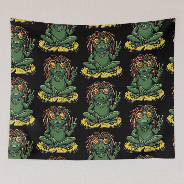 Item preview, Rasta Frog Dreadlocks Peace Sign Halloween designed and sold by d247.