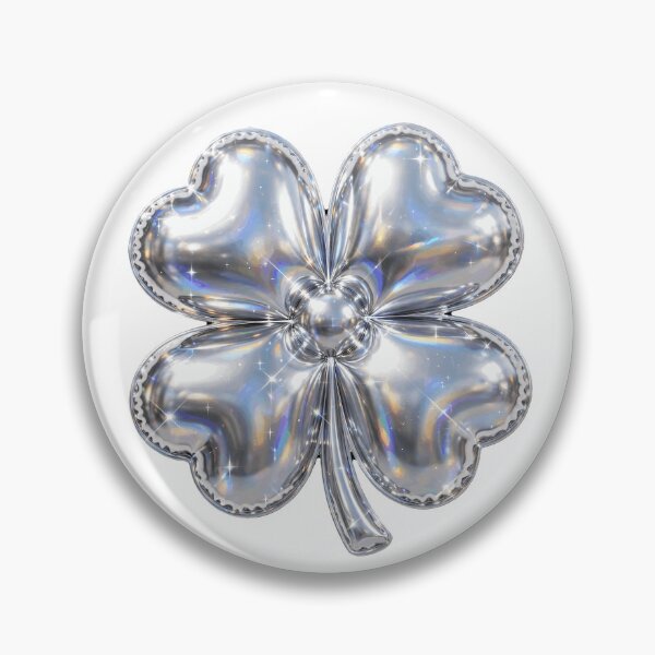 Item preview, Puffy Inflated Chrome Clover designed and sold by Teeny Quities.