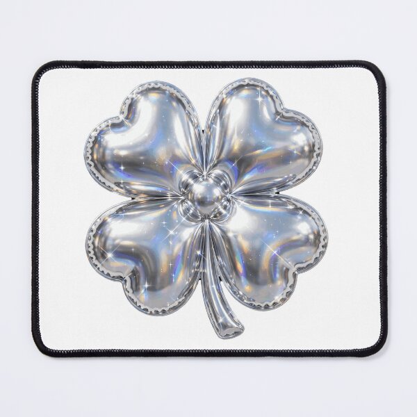Item preview, Puffy Inflated Chrome Clover designed and sold by Teeny Quities.
