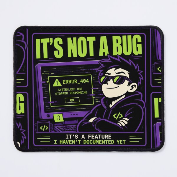 Item preview, It's Not A Bug It's A Feature - Funny Programmer Confidence Shirt designed and sold by Geek Tracy Shop.