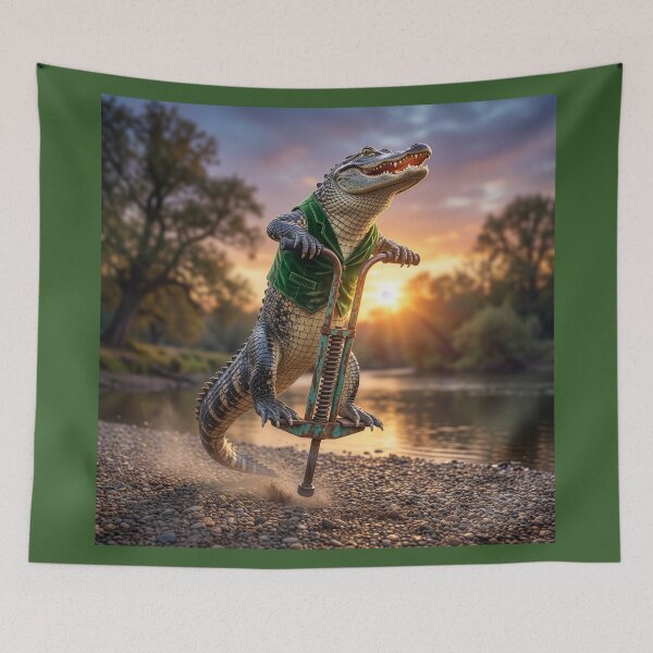 Item preview, Happy Alligator on Pogo Stick designed and sold by Tridentulus.