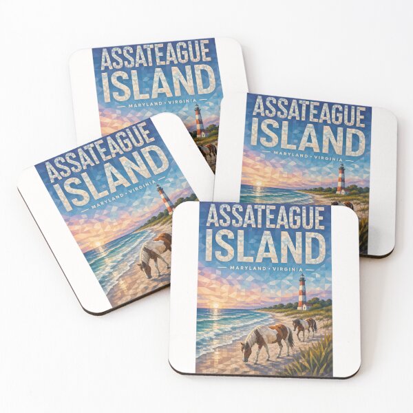 Item preview, Assateague Island Maryland Virginia Wild Horses and Lighthouse Coast designed and sold by Places On Earth.