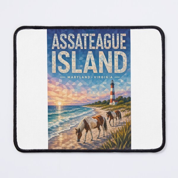 Item preview, Assateague Island Maryland Virginia Wild Horses and Lighthouse Coast designed and sold by Places On Earth.