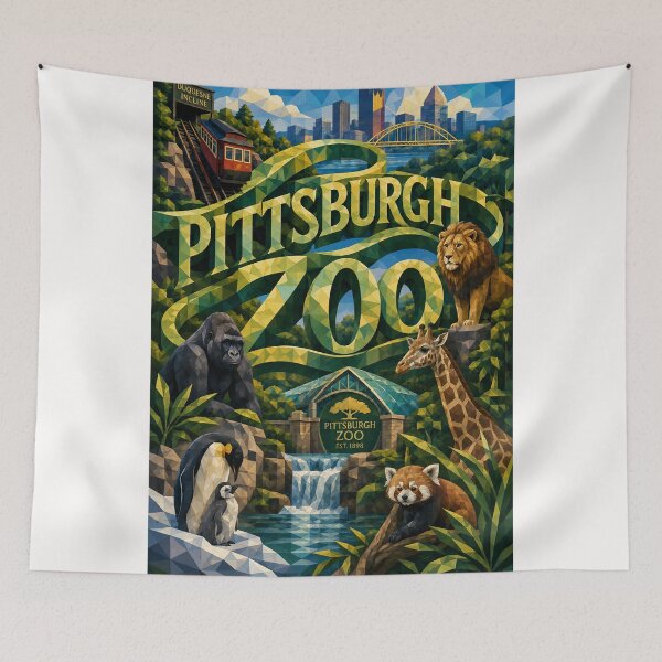 Item preview, Pittsburgh Zoo Pennsylvania Wildlife with Allegheny River Skyline designed and sold by Places On Earth.