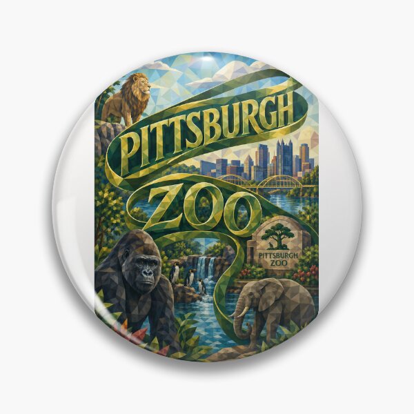 Item preview, Pittsburgh Zoo and Aquarium Wildlife beneath Steel City Skyline designed and sold by Places On Earth.