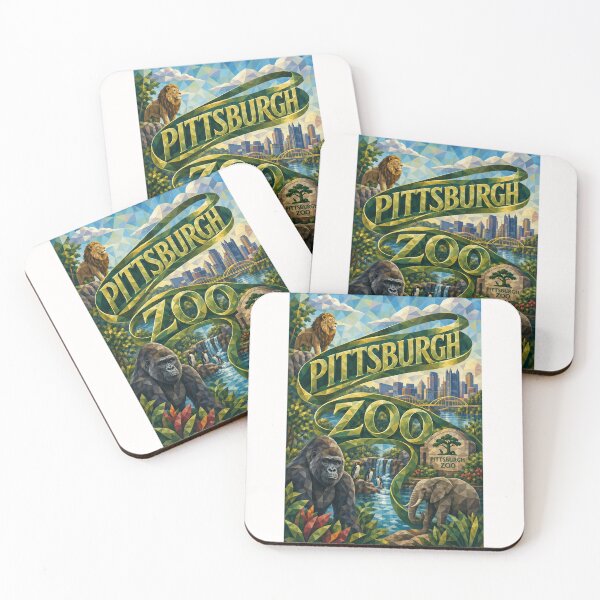 Item preview, Pittsburgh Zoo and Aquarium Wildlife beneath Steel City Skyline designed and sold by Places On Earth.